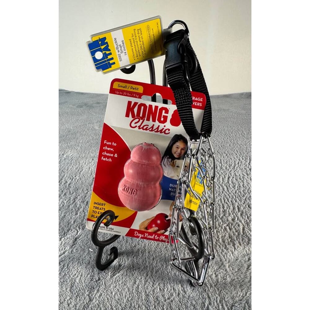 NEW Titan Small Prong Training Collar New & KONG Classic Small Dog Toy